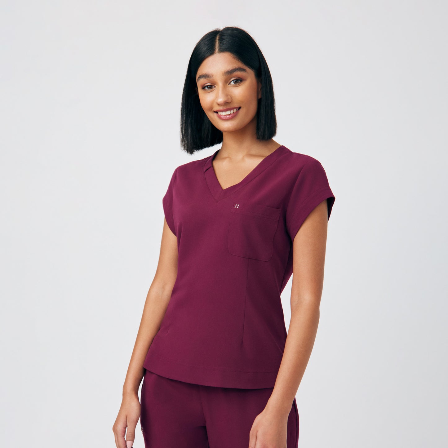 CRFT 1-Pocket V-Neck Top  | Wine