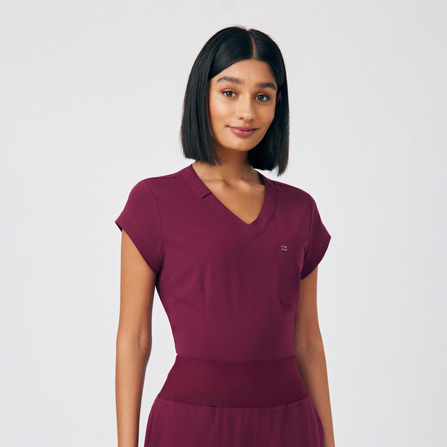 CRFT 1-Pocket V-Neck Top  | Wine