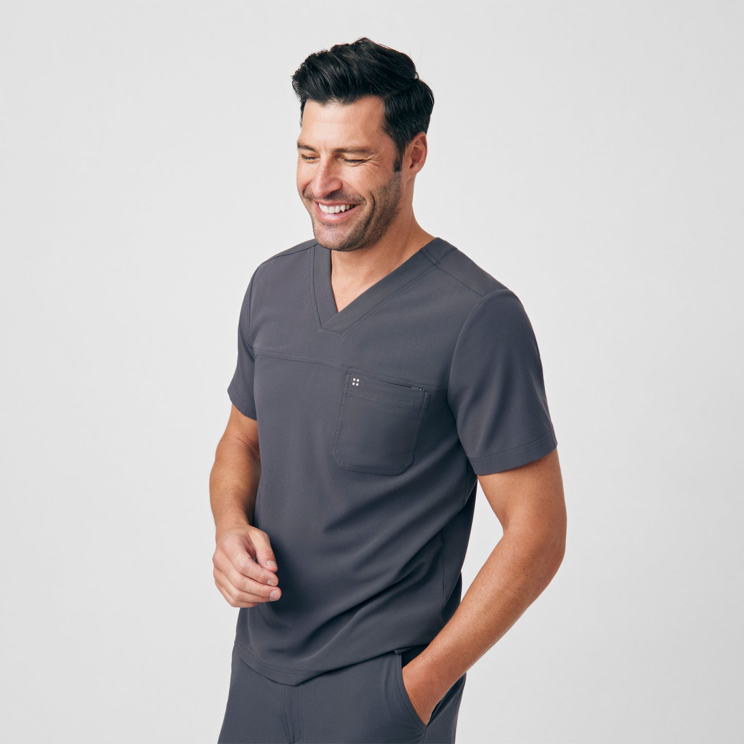 CRFT 2-Pocket V-Neck Top  | Pewter