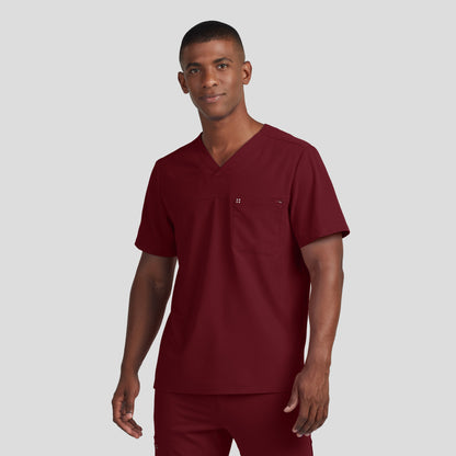 CRFT 2-Pocket V-Neck Top  | Wine