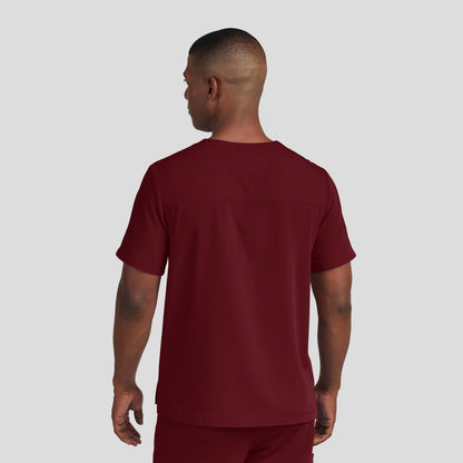 CRFT 2-Pocket V-Neck Top  | Wine