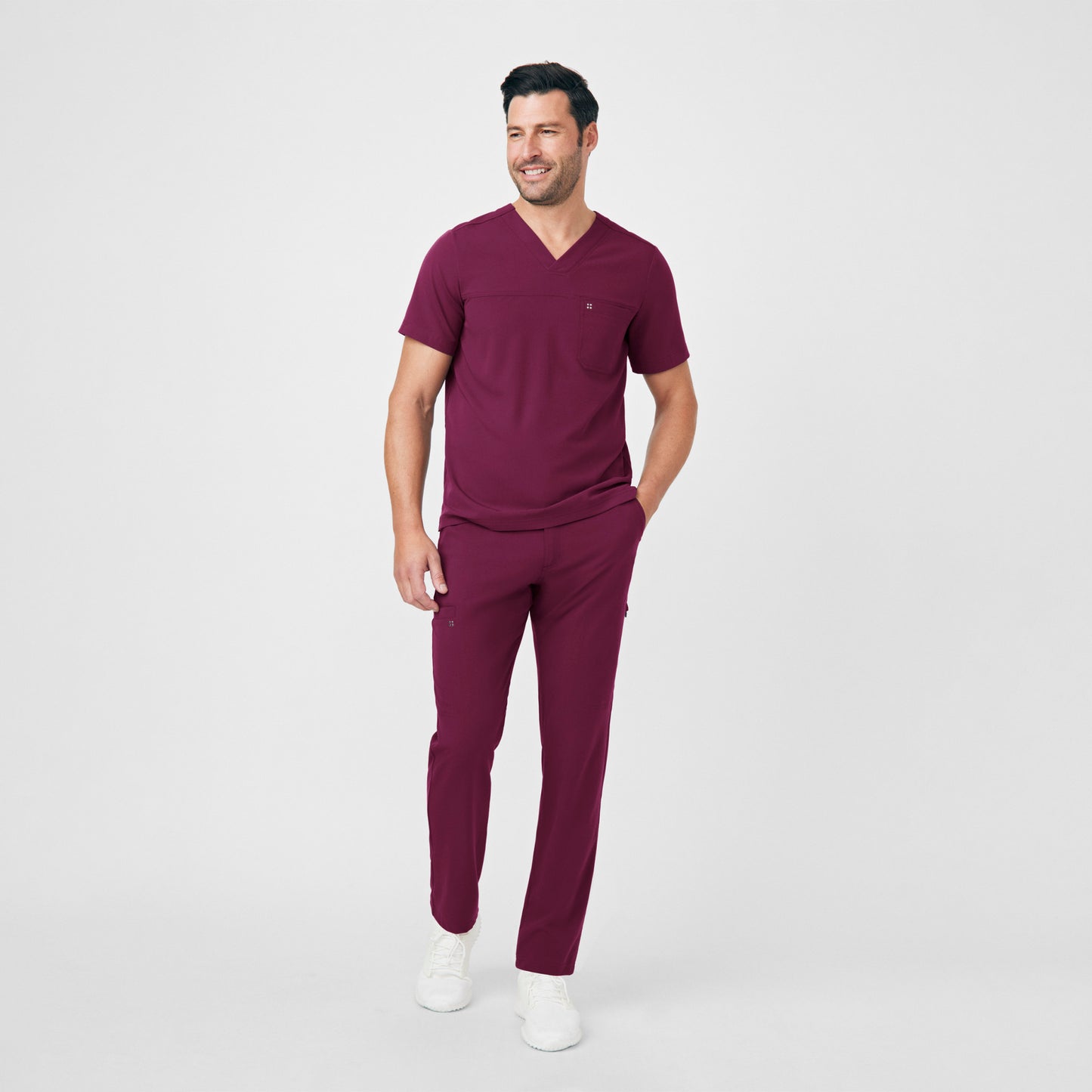 CRFT 2-Pocket V-Neck Top  | Wine