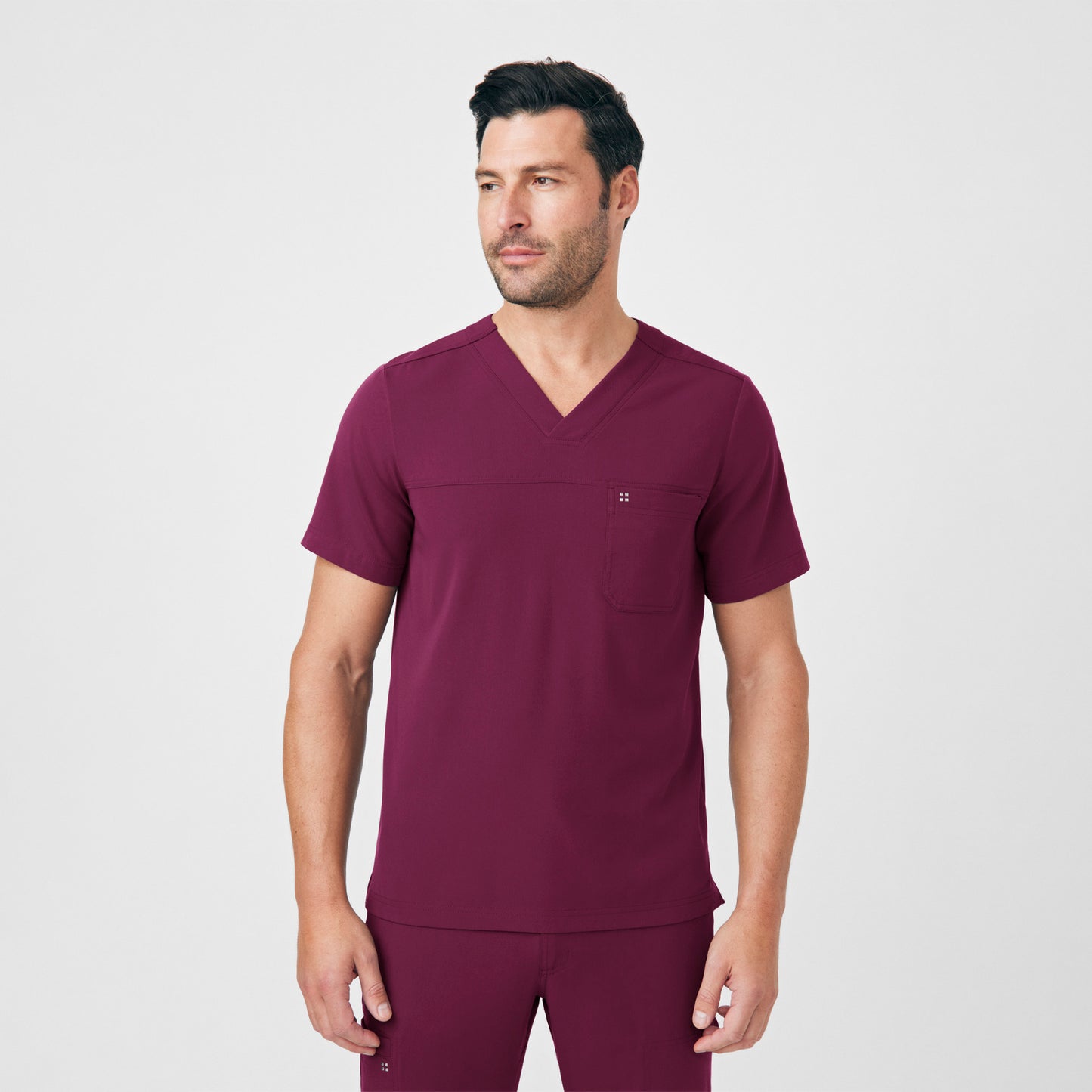 CRFT 2-Pocket V-Neck Top  | Wine