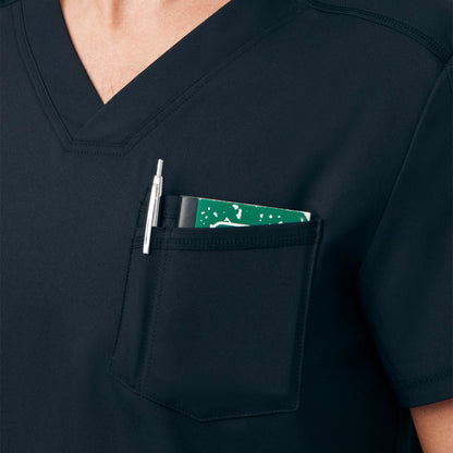 VIBE 2-Pocket V-Neck Top  | Black