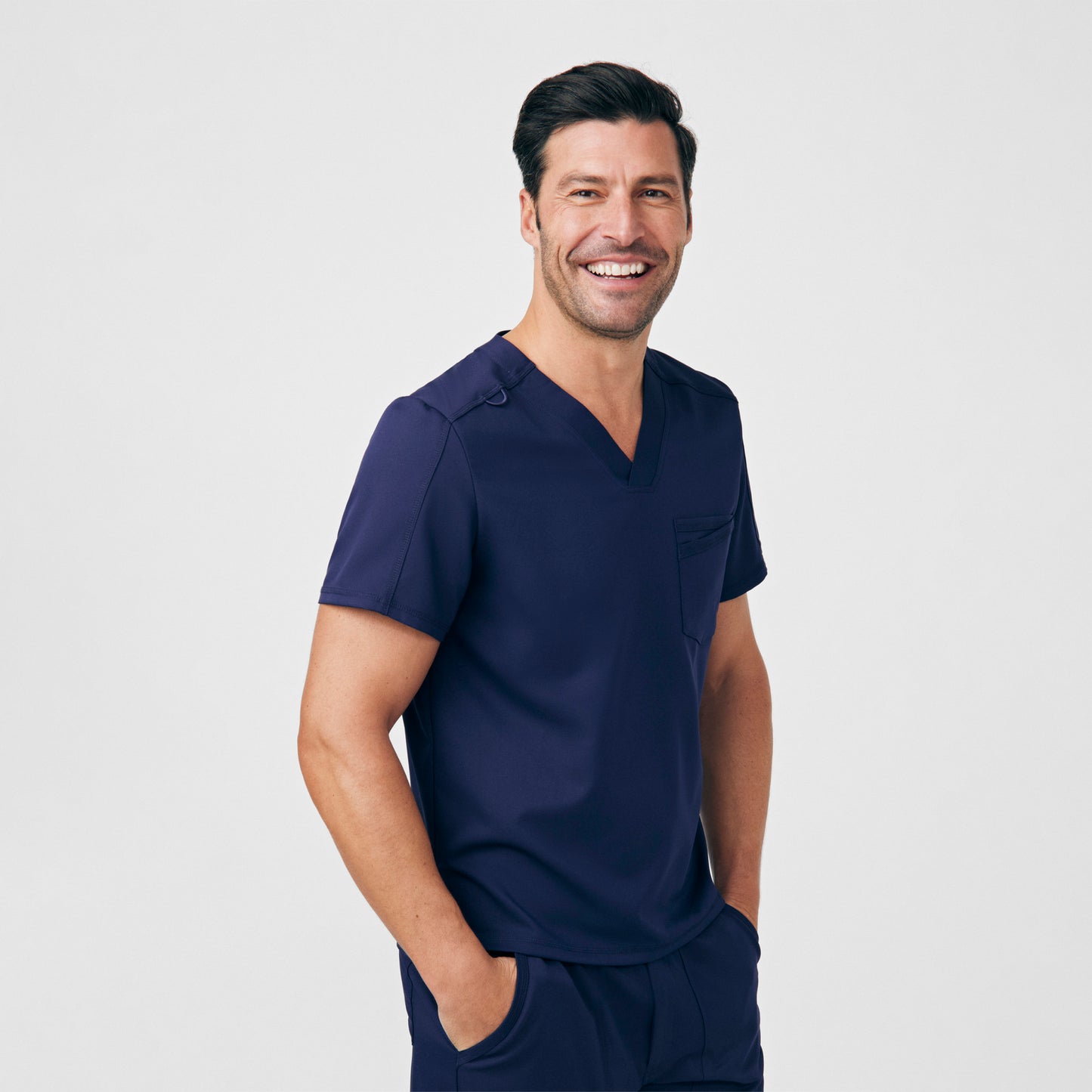 VIBE 2-Pocket V-Neck Top  | Navy