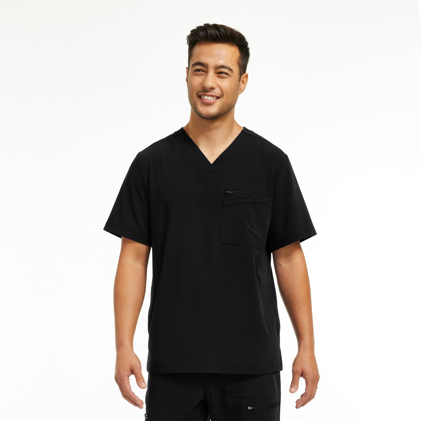 CRFT 4-Pocket V-Neck Top  | Black