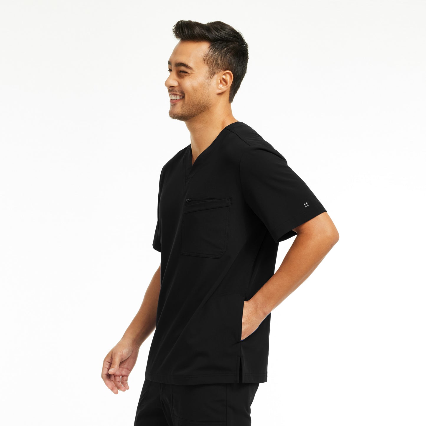 CRFT 4-Pocket V-Neck Top  | Black