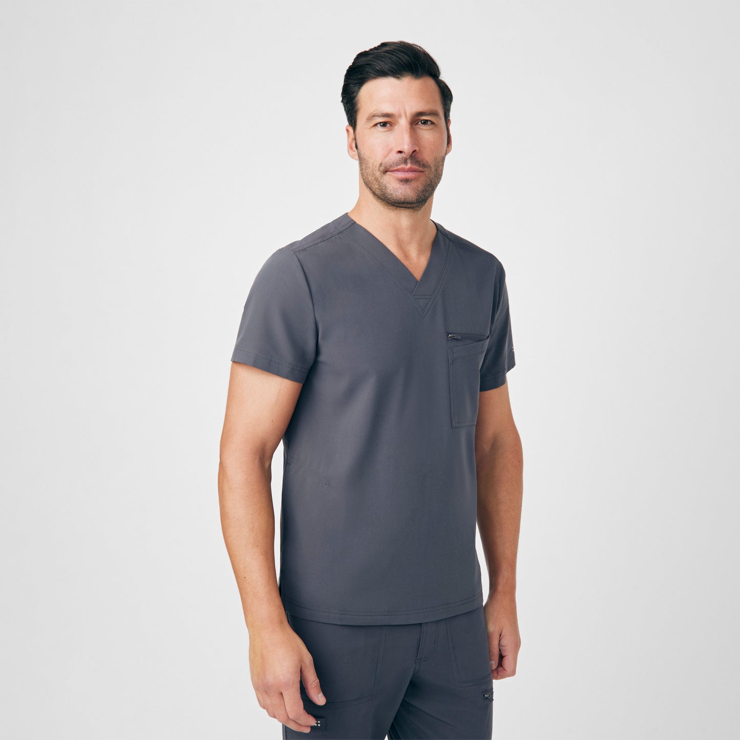 CRFT 4-Pocket V-Neck Top  | Pewter