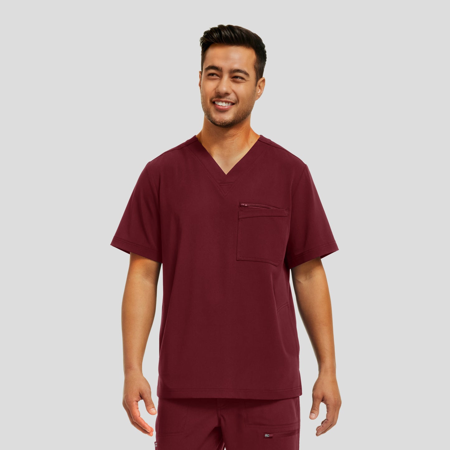CRFT 4-Pocket V-Neck Top  | Wine