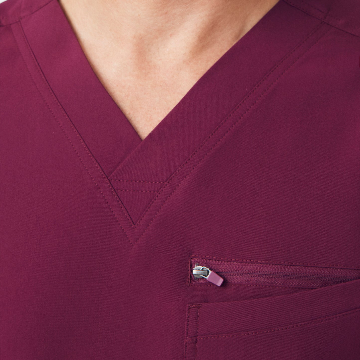 CRFT 4-Pocket V-Neck Top  | Wine