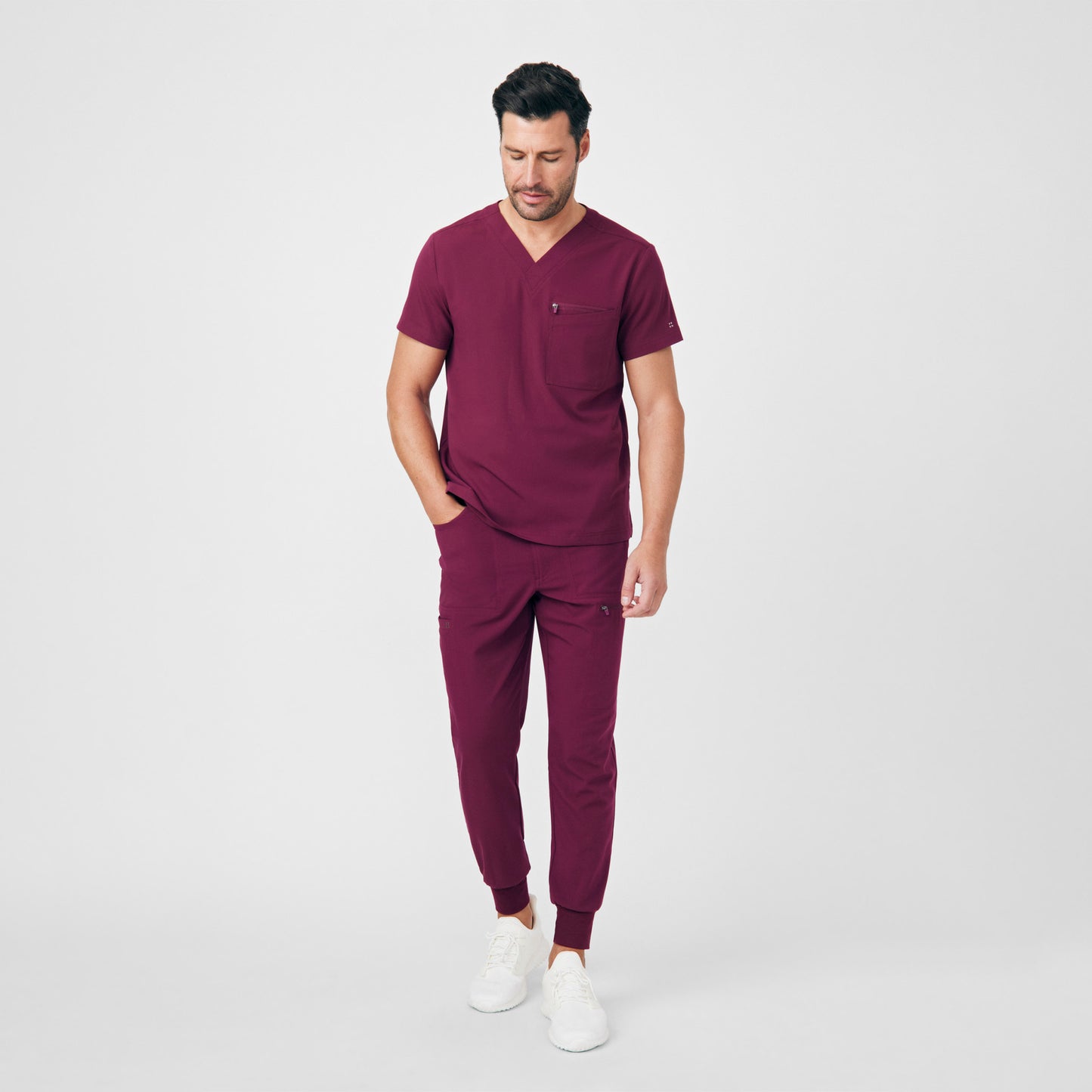 CRFT 4-Pocket V-Neck Top  | Wine