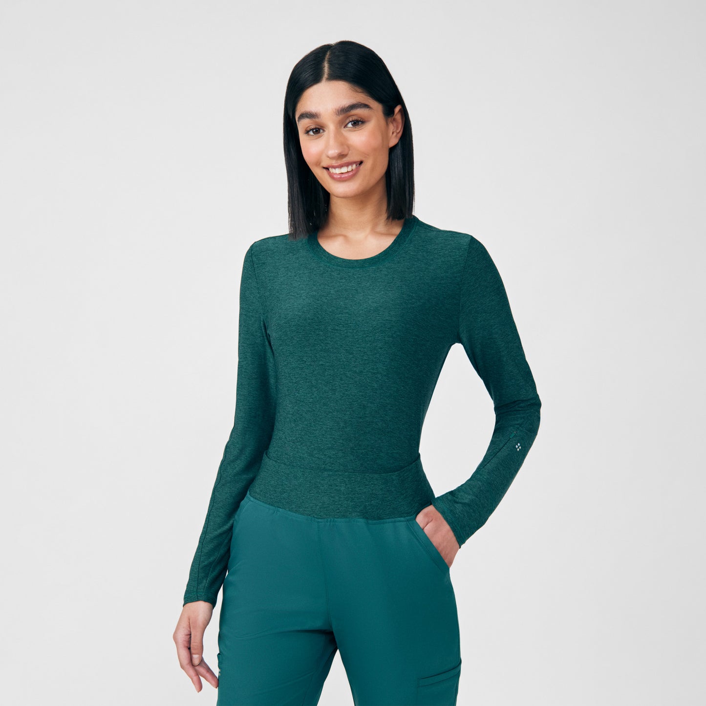 VIBE 1-Pocket Long-Sleeve Tee  | Heather Fern