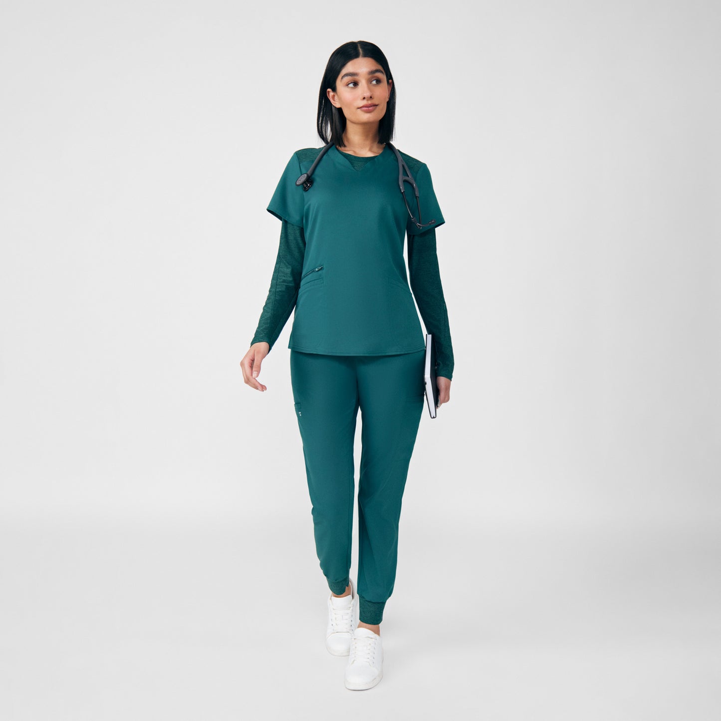 VIBE 1-Pocket Long-Sleeve Tee  | Heather Fern