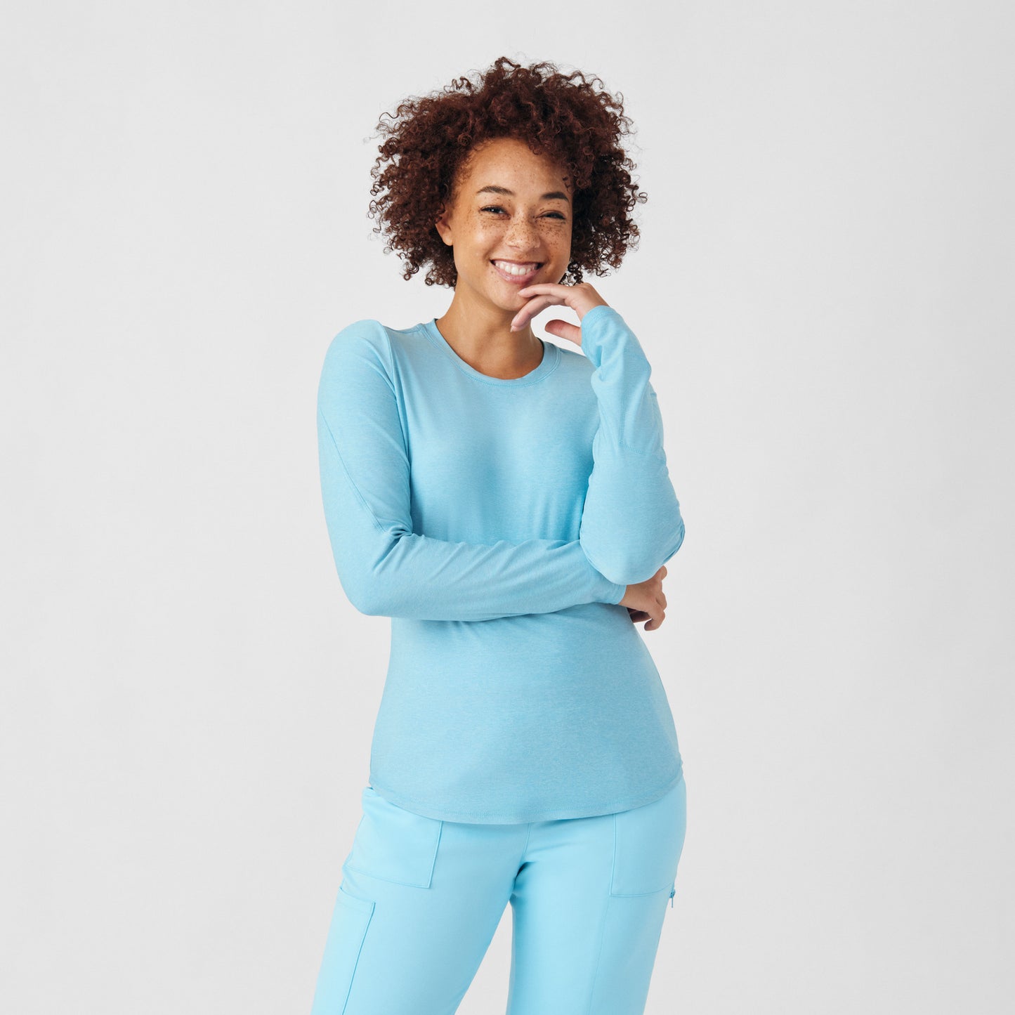 VIBE 1-Pocket Long-Sleeve Tee  | Heather Island Blue