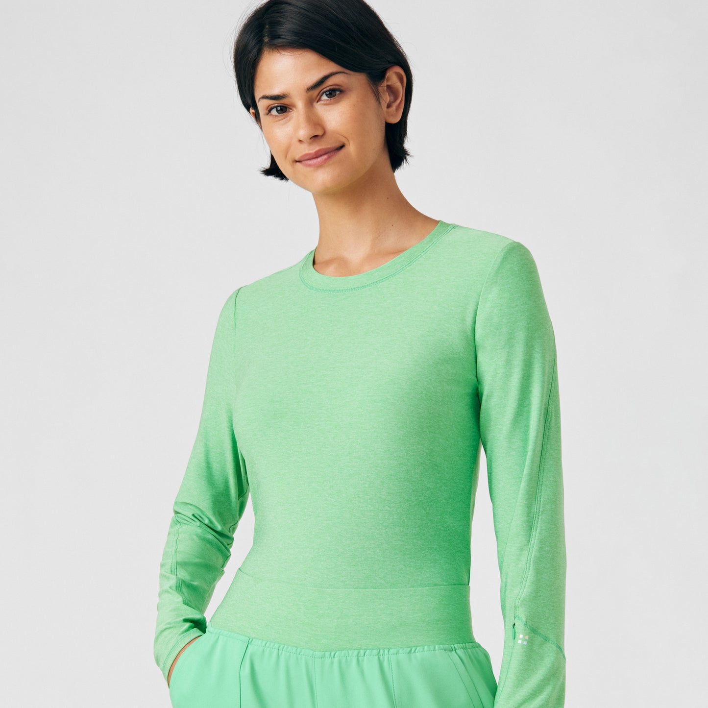 VIBE 1-Pocket Long-Sleeve Tee  | Heather Mint Julep