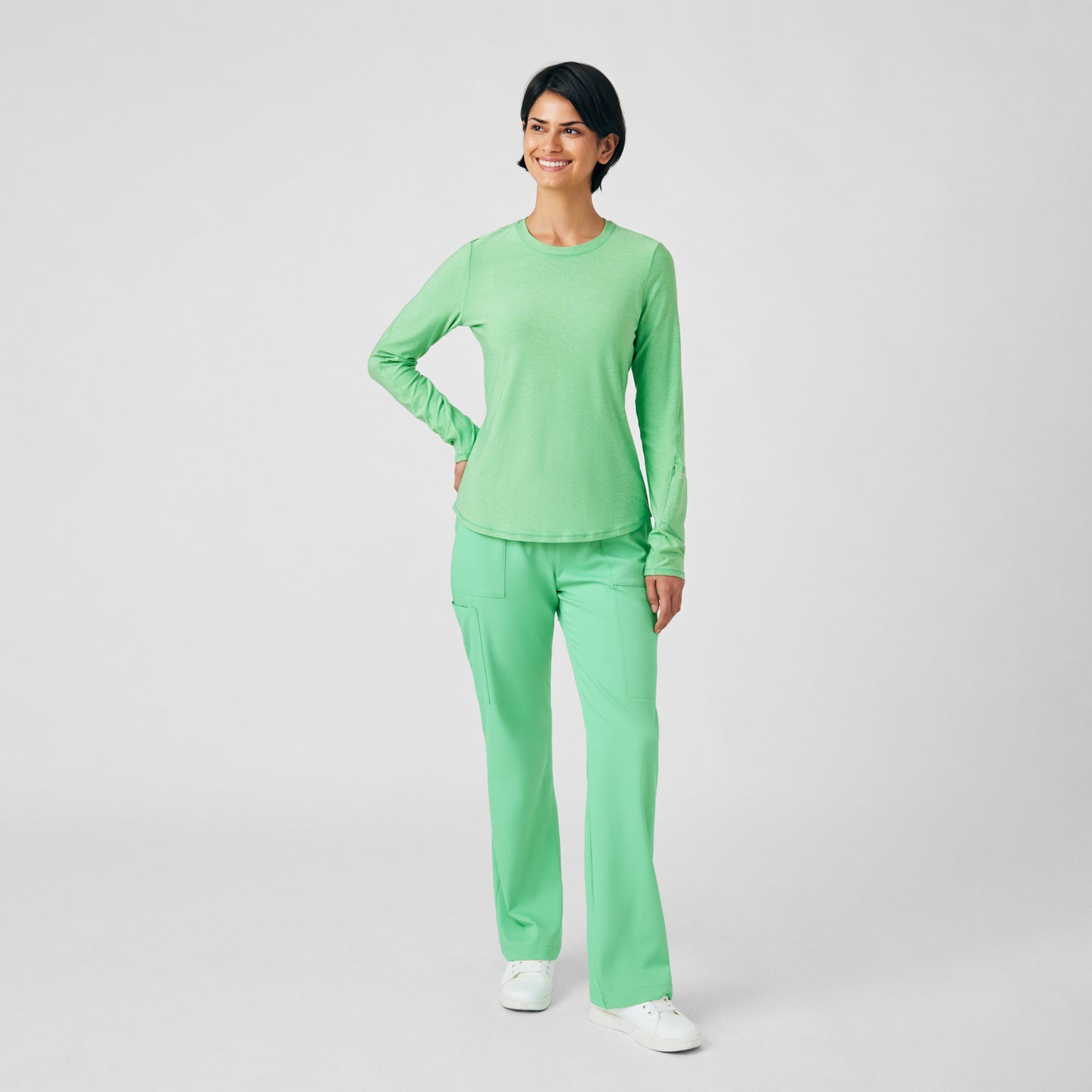 VIBE 1-Pocket Long-Sleeve Tee  | Heather Mint Julep
