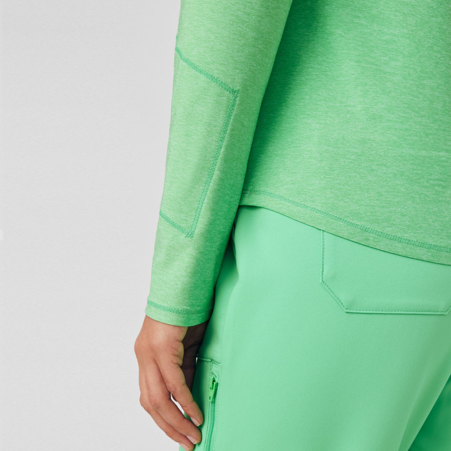 VIBE 1-Pocket Long-Sleeve Tee  | Heather Mint Julep