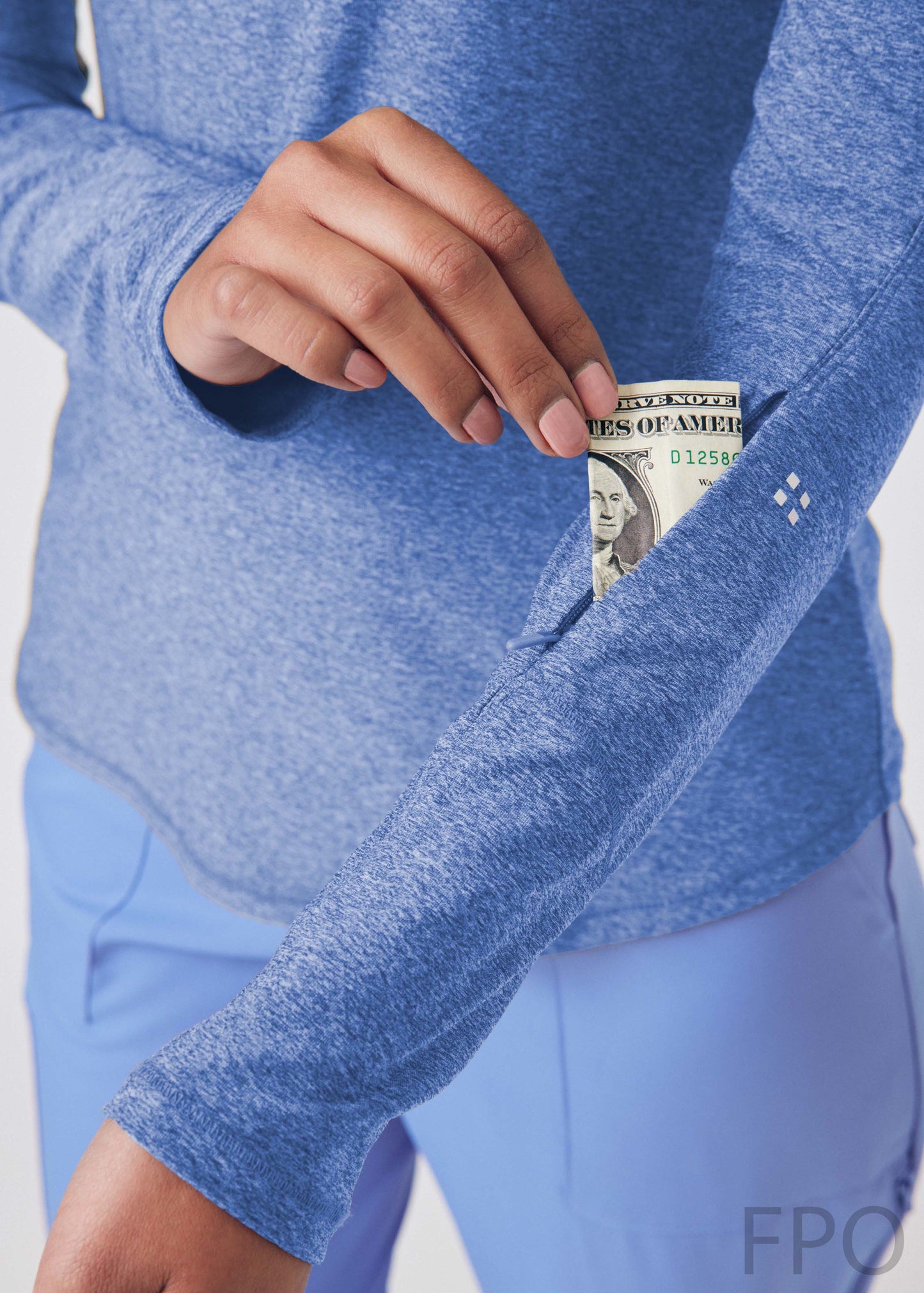 VIBE 1-Pocket Long-Sleeve Tee  | Heather Ceil