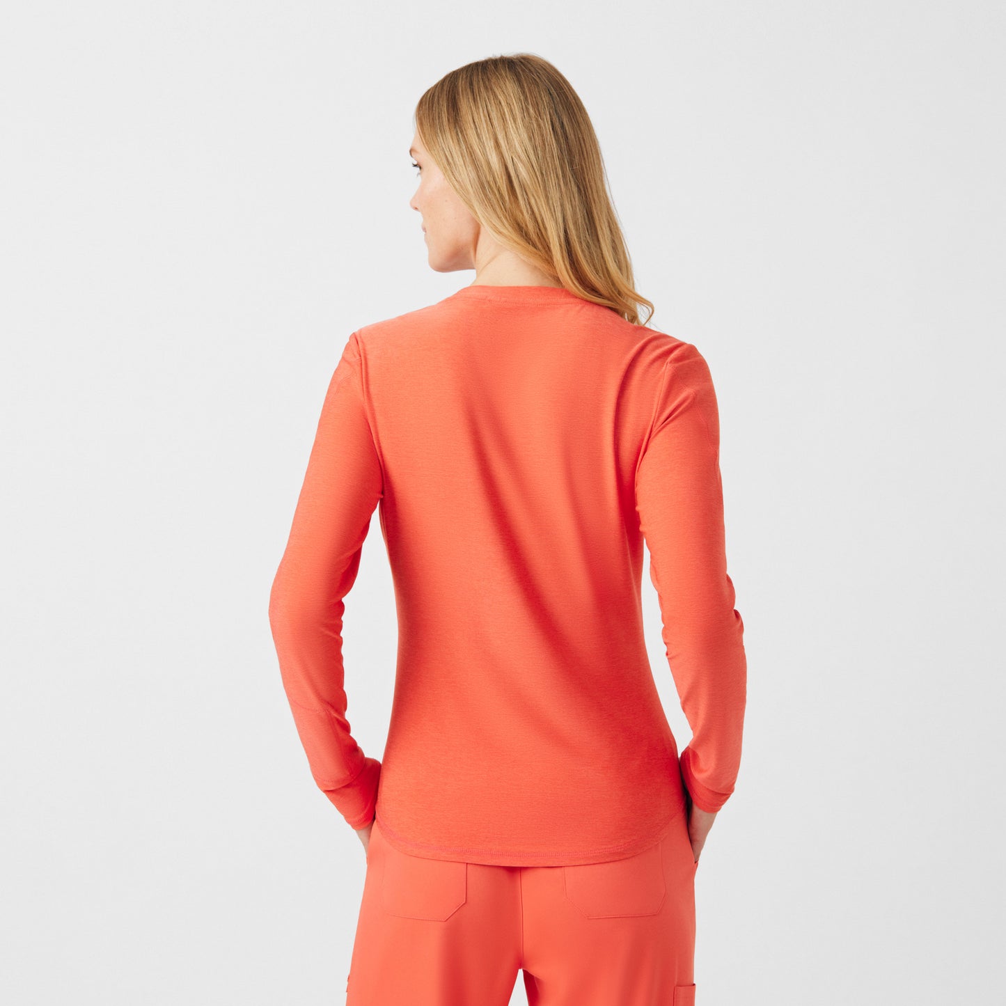 VIBE 1-Pocket Long-Sleeve Tee  | Heather Coral Sunset