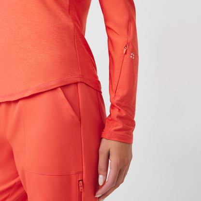 VIBE 1-Pocket Long-Sleeve Tee  | Heather Coral Sunset