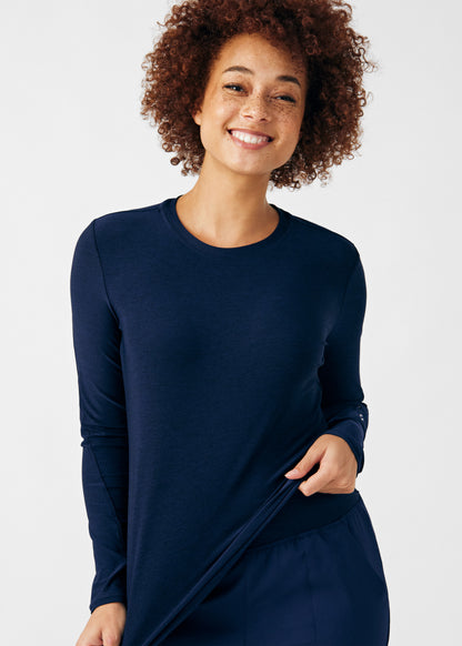 VIBE 1-Pocket Long-Sleeve Tee  | Heather Navy