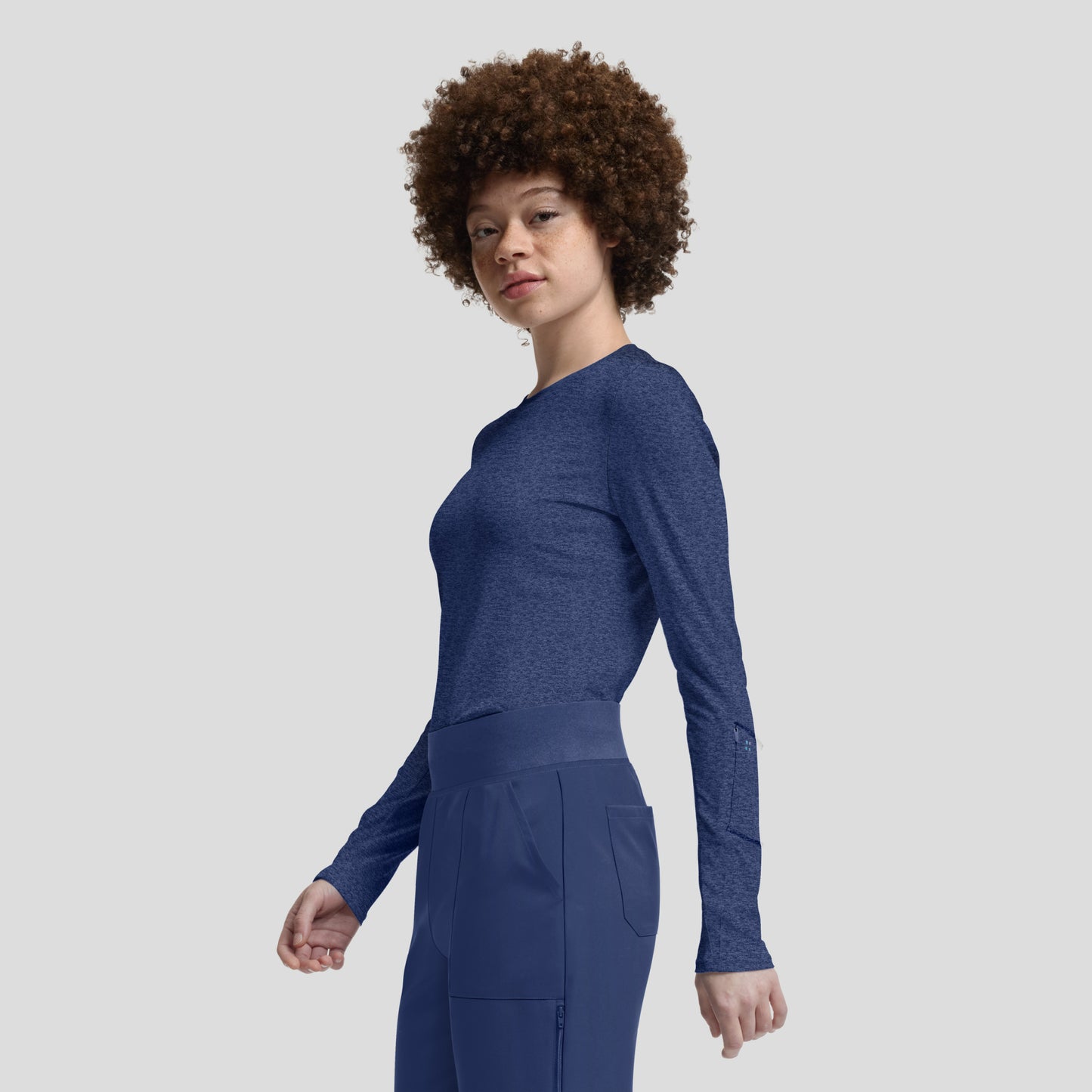 VIBE 1-Pocket Long-Sleeve Tee  | Heather Navy