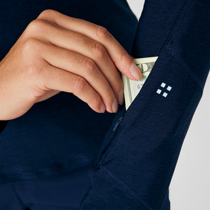 VIBE 1-Pocket Long-Sleeve Tee  | Heather Navy