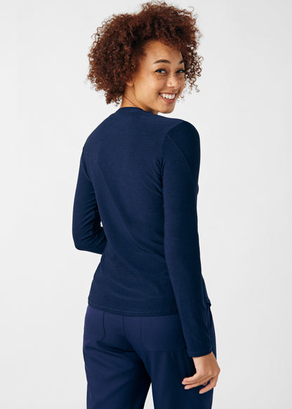 VIBE 1-Pocket Long-Sleeve Tee  | Heather Navy