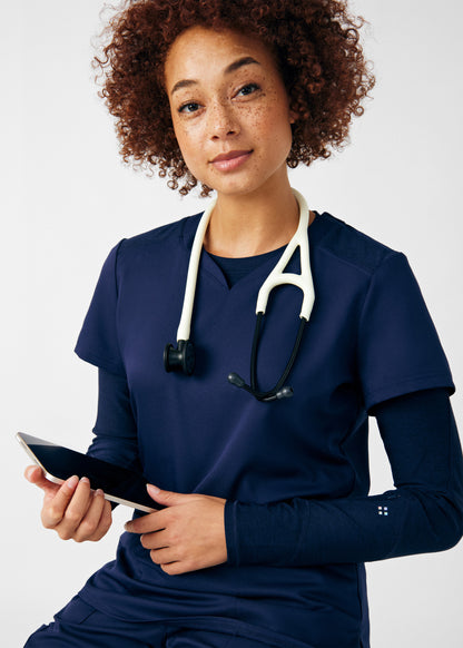 VIBE 1-Pocket Long-Sleeve Tee  | Heather Navy