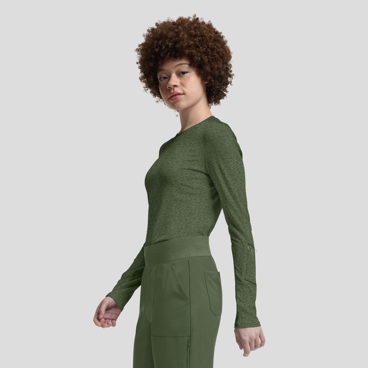 VIBE 1-Pocket Long-Sleeve Tee  | Heather Olive