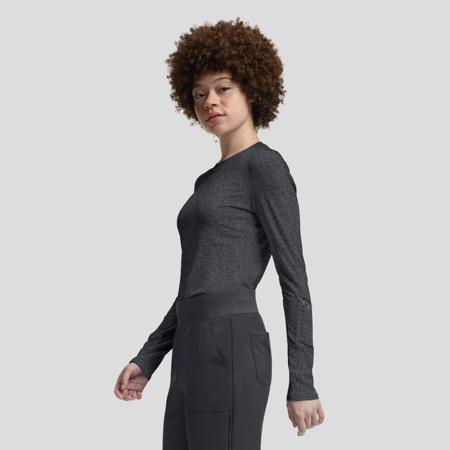 VIBE 1-Pocket Long-Sleeve Tee  | Heather Pewter