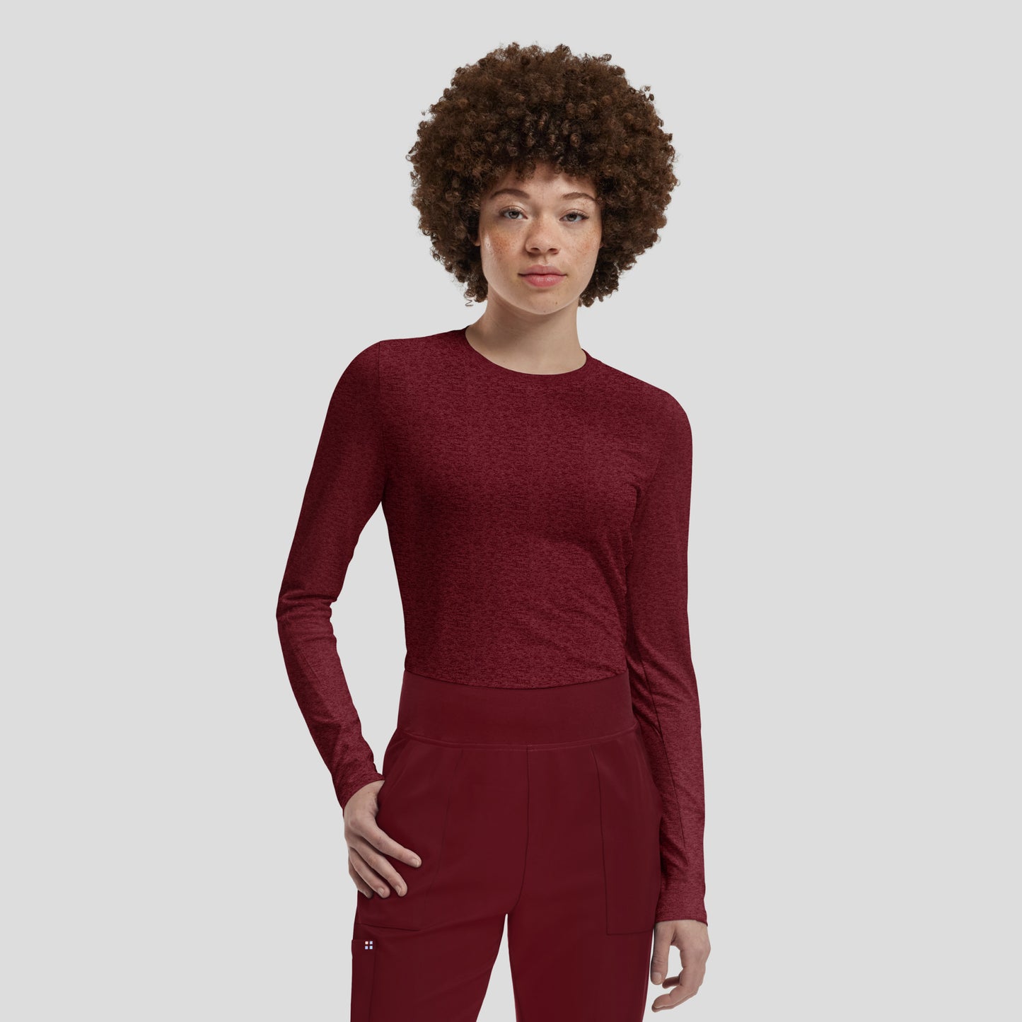VIBE 1-Pocket Long-Sleeve Tee  | Heather Wine