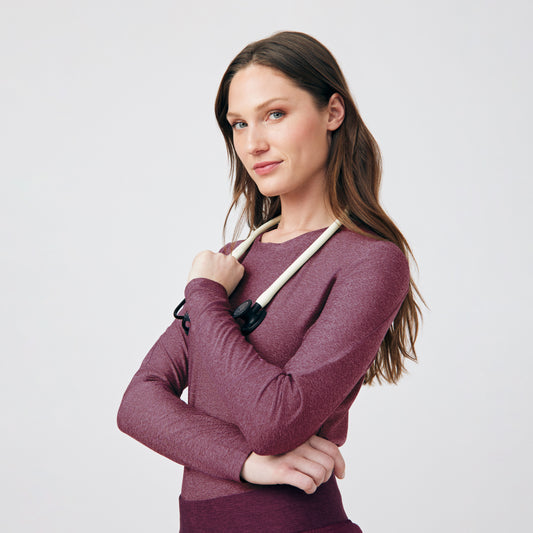 VIBE 1-Pocket Long-Sleeve Tee  | Heather Wine