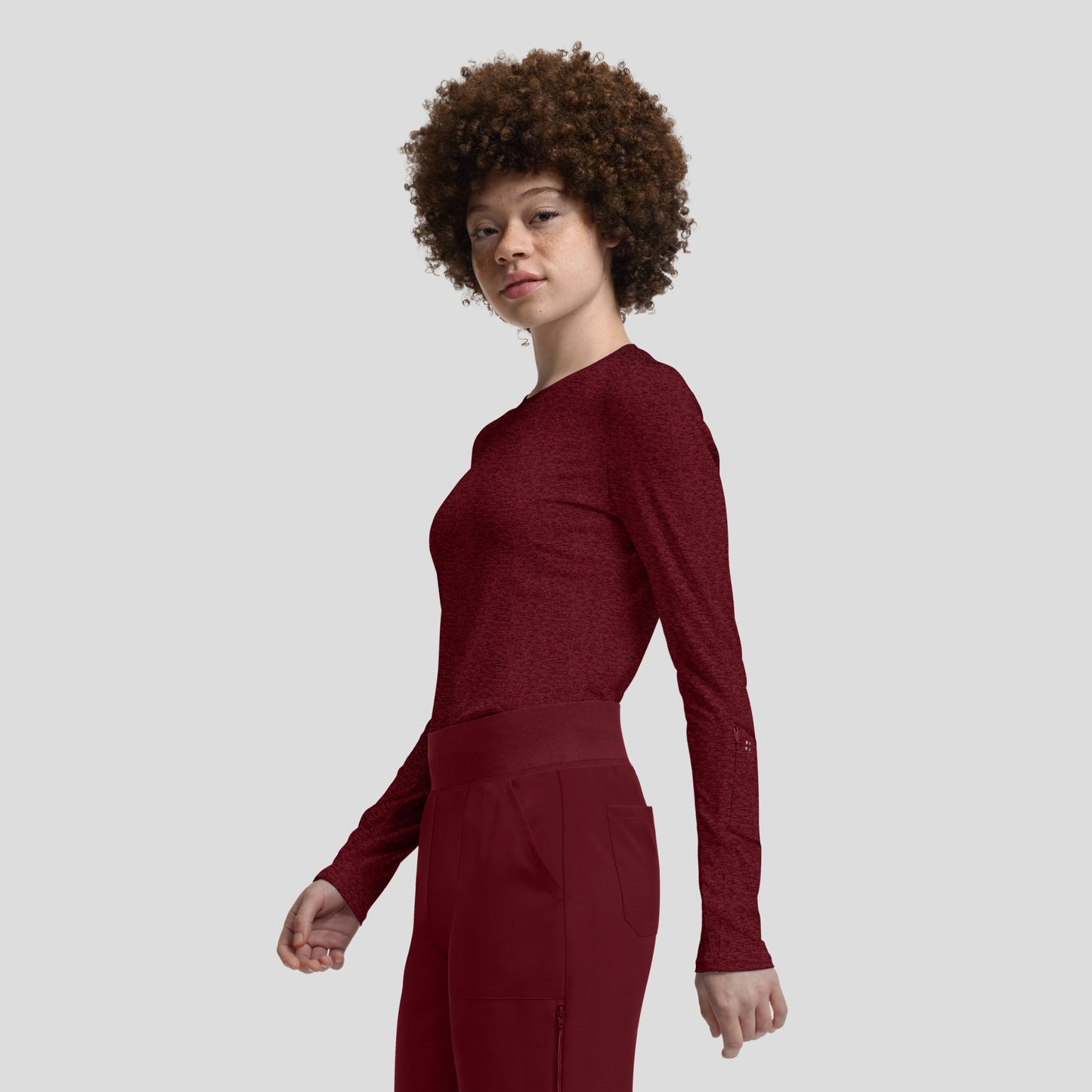 VIBE 1-Pocket Long-Sleeve Tee  | Heather Wine