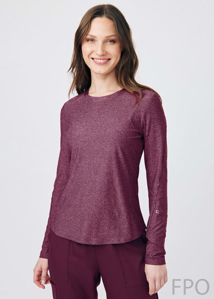VIBE 1-Pocket Long-Sleeve Tee  | Heather Wine