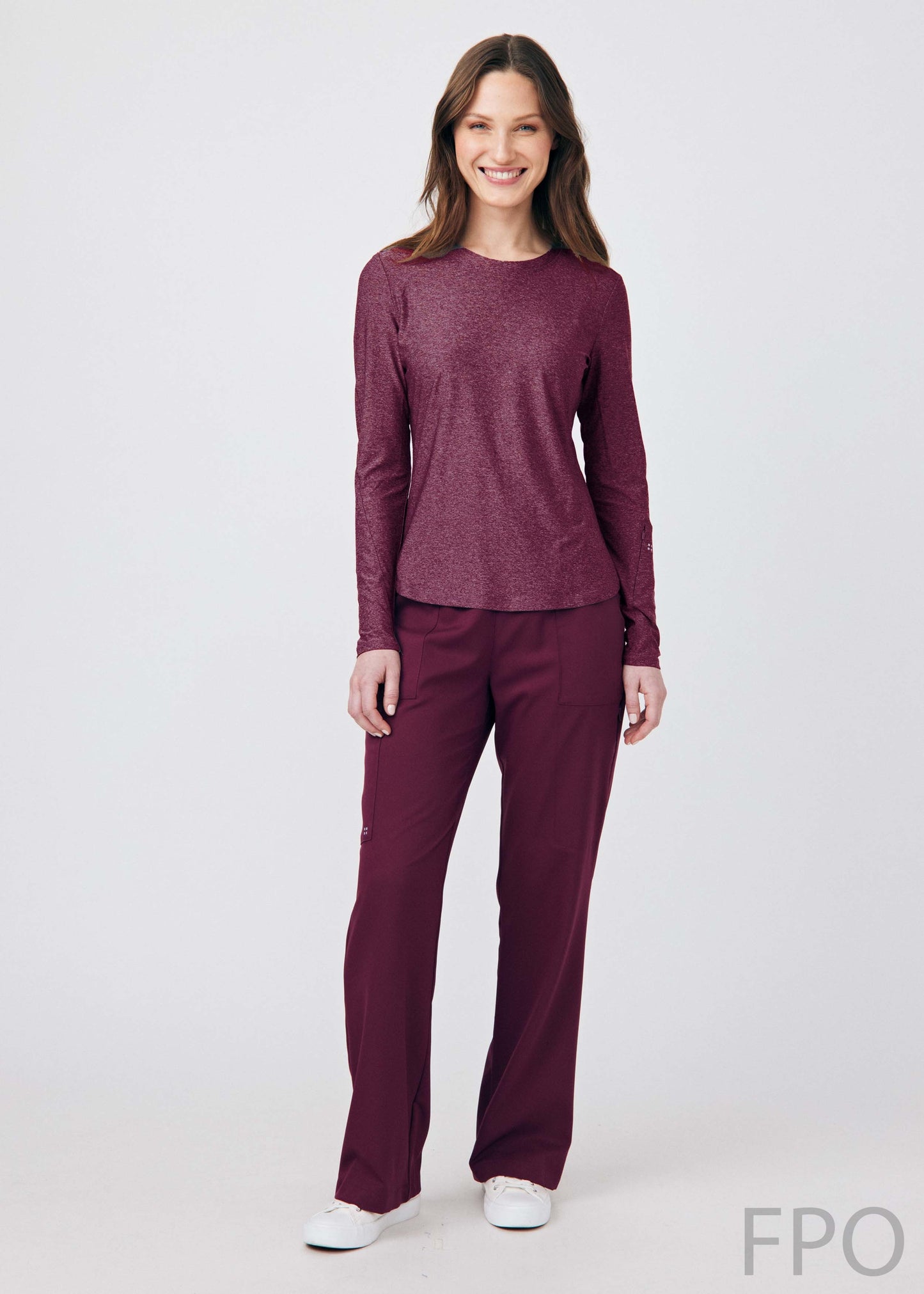 VIBE 1-Pocket Long-Sleeve Tee  | Heather Wine