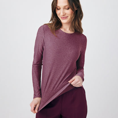 VIBE 1-Pocket Long-Sleeve Tee  | Heather Wine