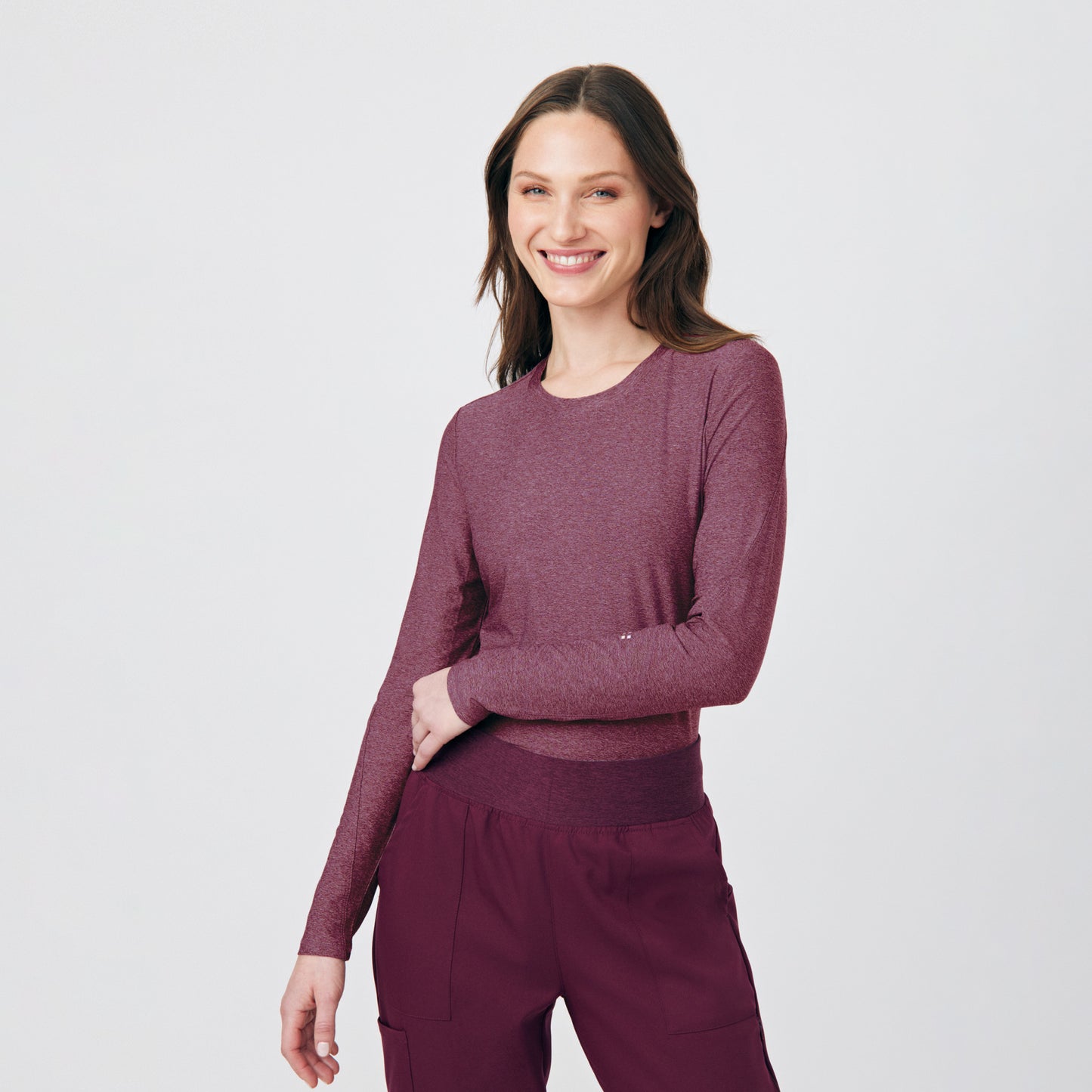 VIBE 1-Pocket Long-Sleeve Tee  | Heather Wine